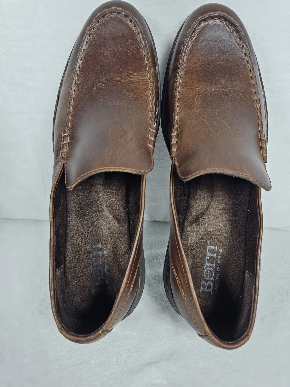 Born Thaton Shoes Mens Size 13 M Brown Driving Loafers Leather Slip-On Moccasin